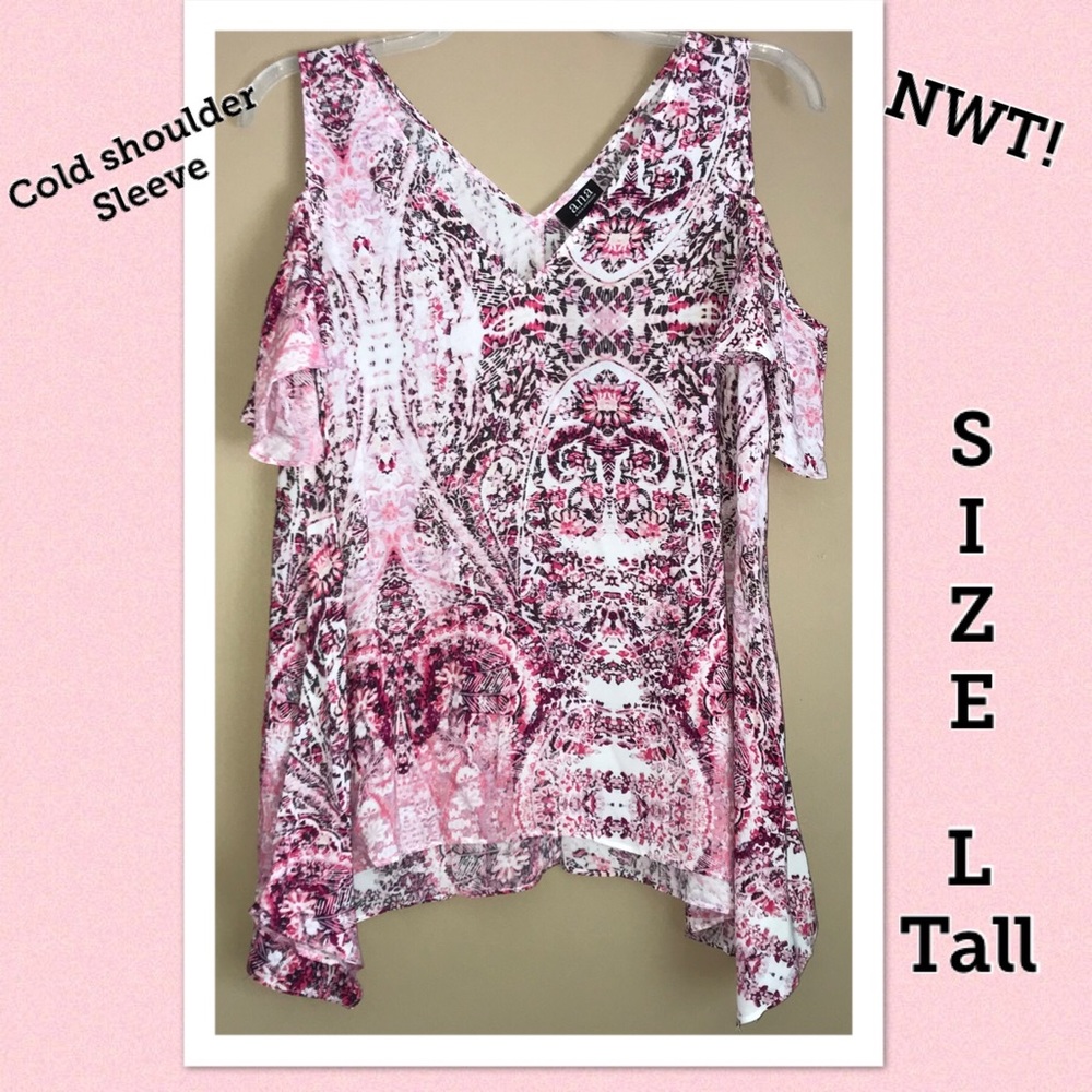Cold shoulder sleeve hi/lo shark bite tank